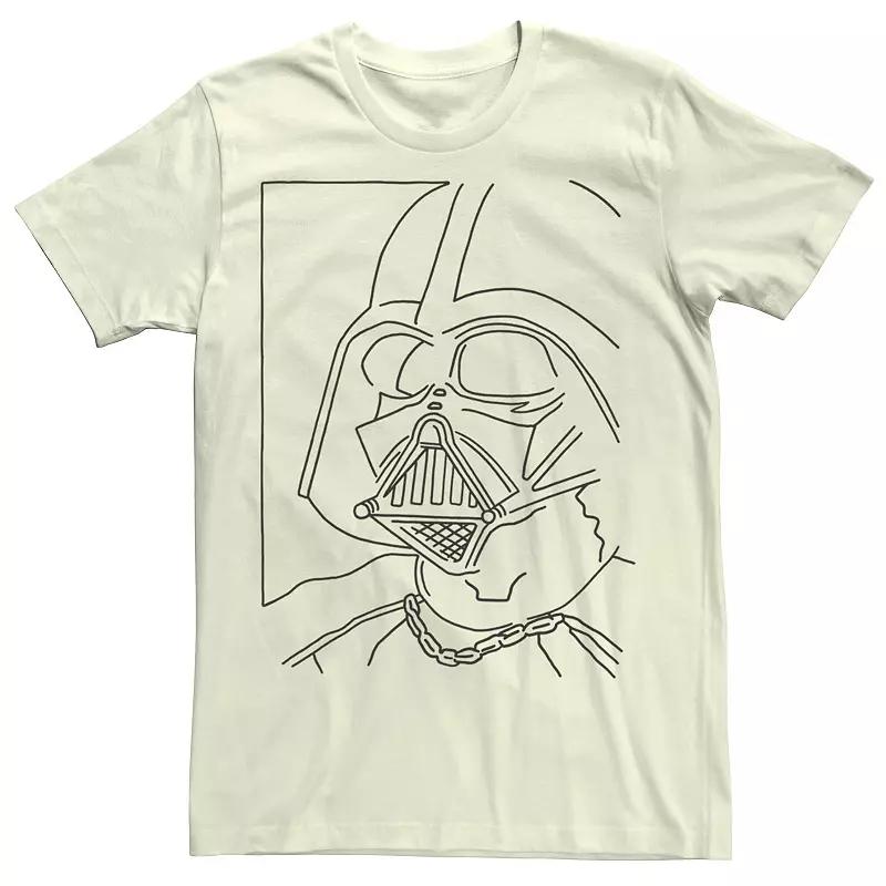 Men's Star Wars Darth Vader Simple Line Drawn Profile Graphic Tee,  Product Image