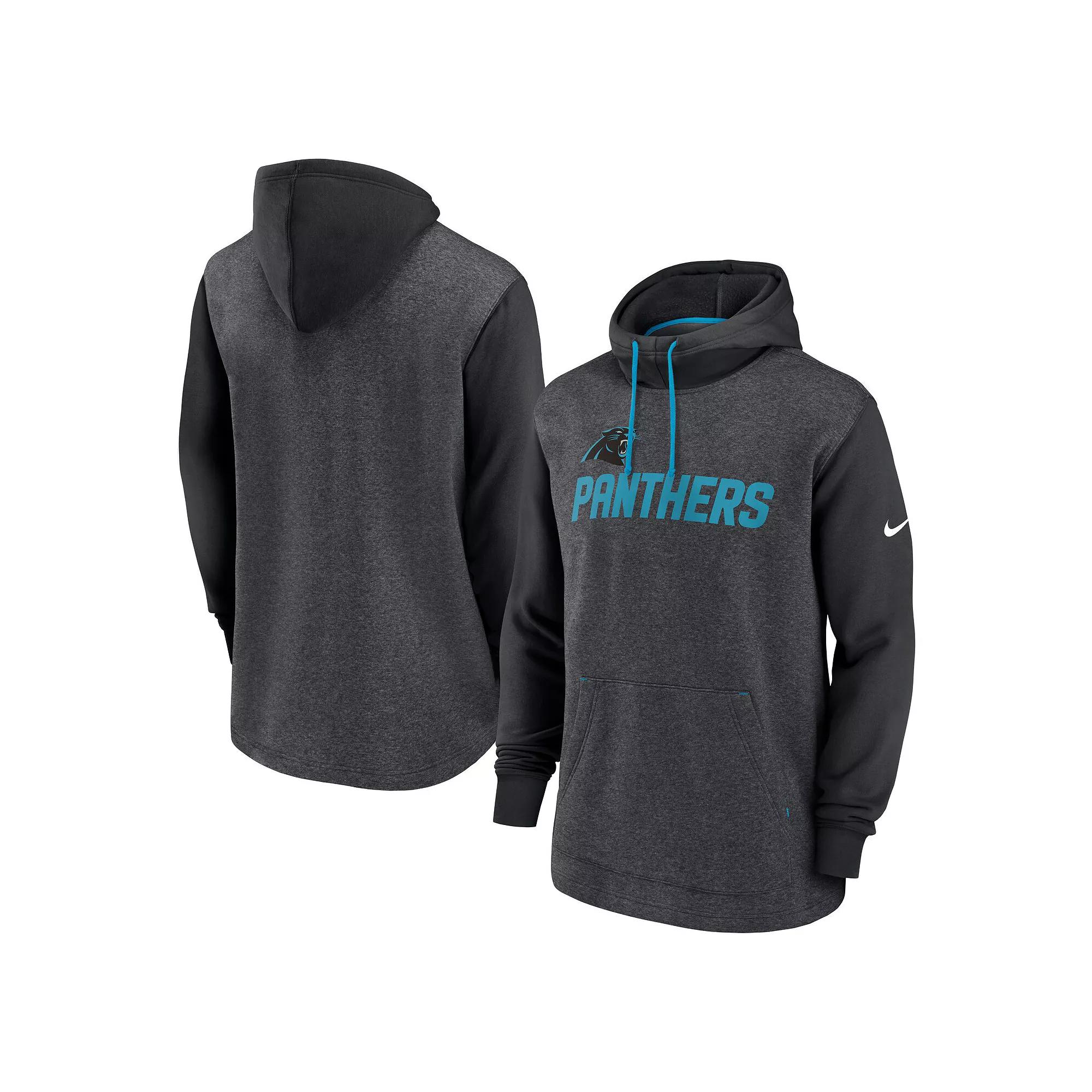 Men's Nike Heathered Charcoal/Black Carolina Panthers Surrey Legacy Pullover Hoodie,  Product Image
