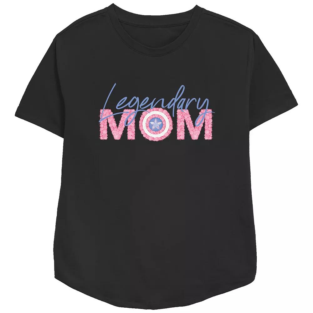 Women's Captain America Legendary Mom Relaxed Fit Graphic Tee,  Product Image