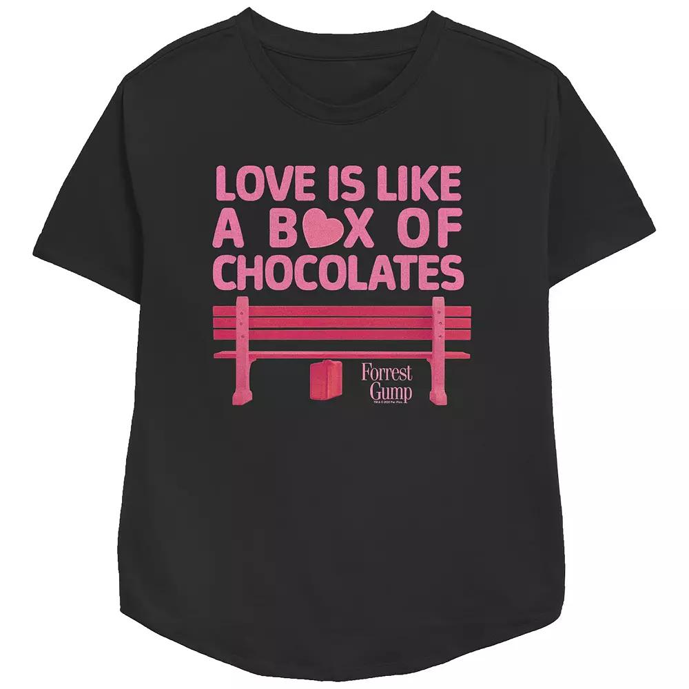 Women's Forrest Gump Love Is Like A Box Of Chocolates Relaxed Fit Graphic Tee, Girl's,  Product Image