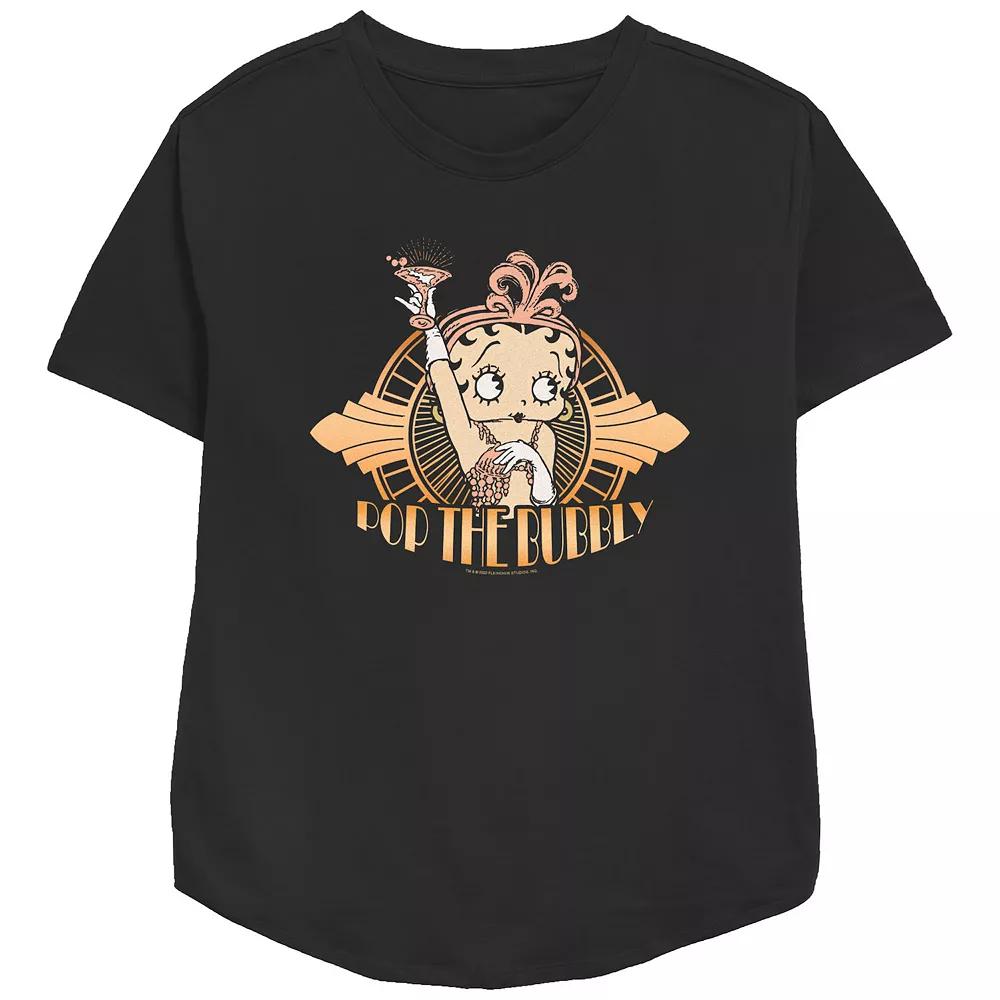 Women's Betty Boop Pop The Bubbly Relaxed Fit Graphic Tee, Girl's,  Product Image