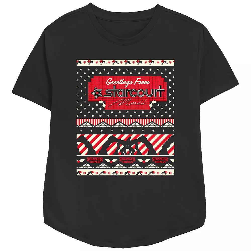 Women's Stranger Things Greetings From Starcourt Mall Relaxed Fit Graphic Tee,  Product Image