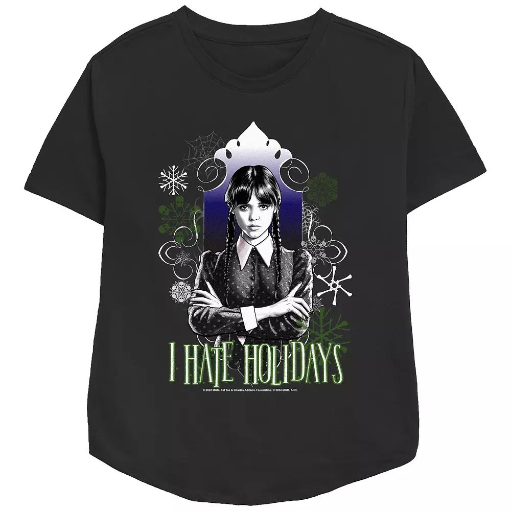 Women's Wednesday I Hate Holidays Relaxed Fit Graphic Tee,  Product Image