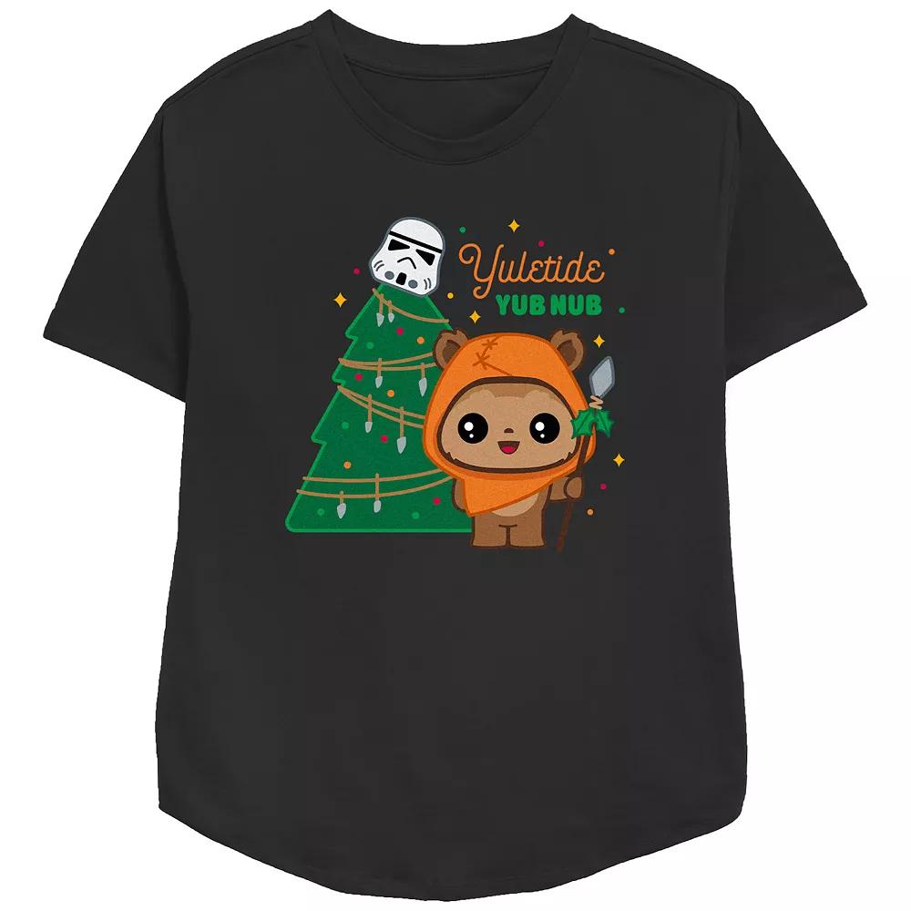 Women's Star Wars Yuletide Yub Nub Relaxed Fit Graphic Tee,  Product Image