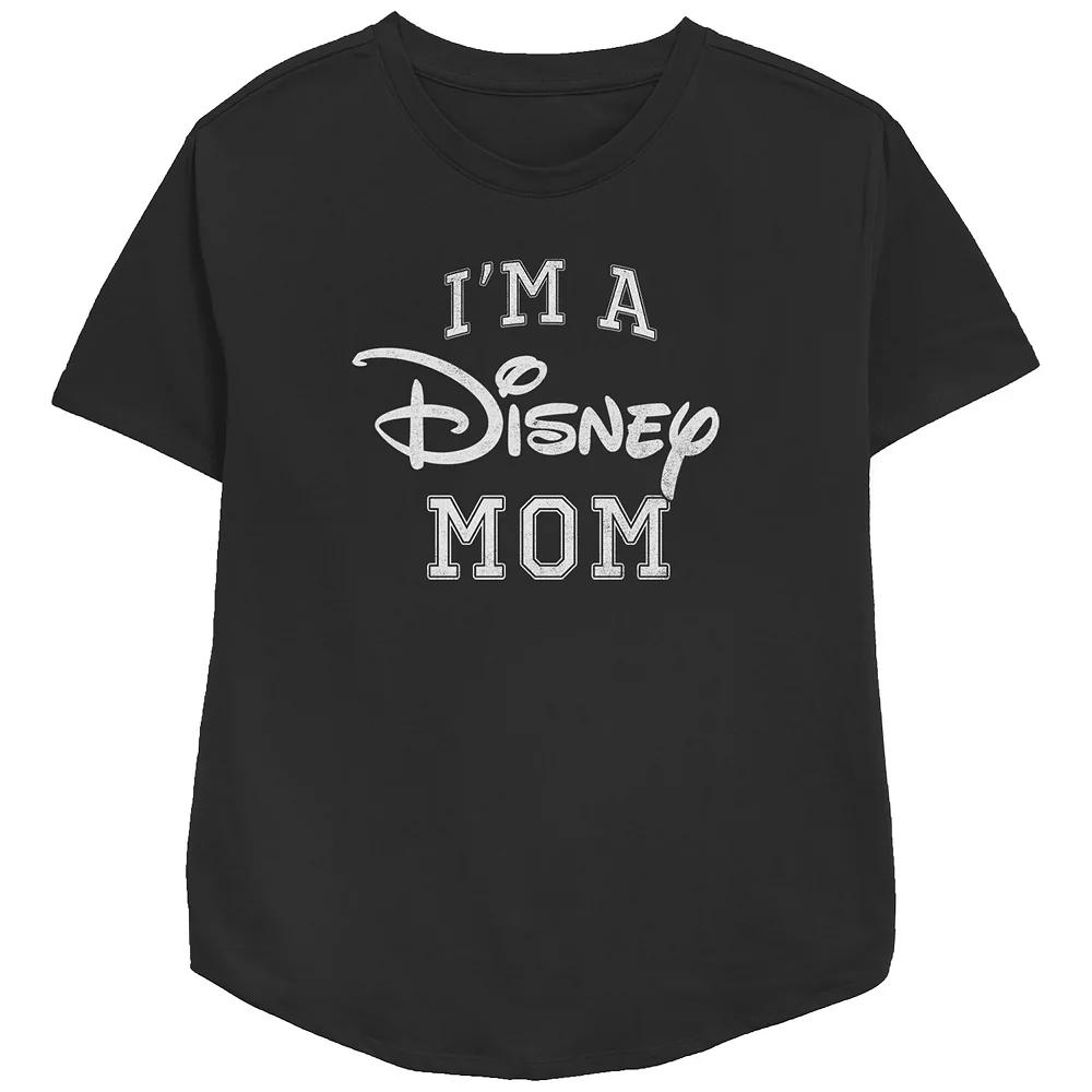 Disney Women's I'm A Mom Collegiate Relaxed Fit Graphic Tee, Girl's,  Product Image