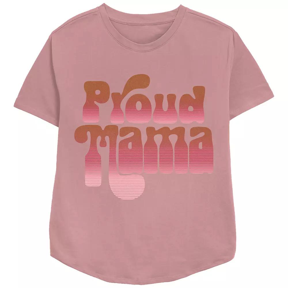 Women's Proud Mama Relaxed Fit Graphic Tee, Size: XS, Black Product Image