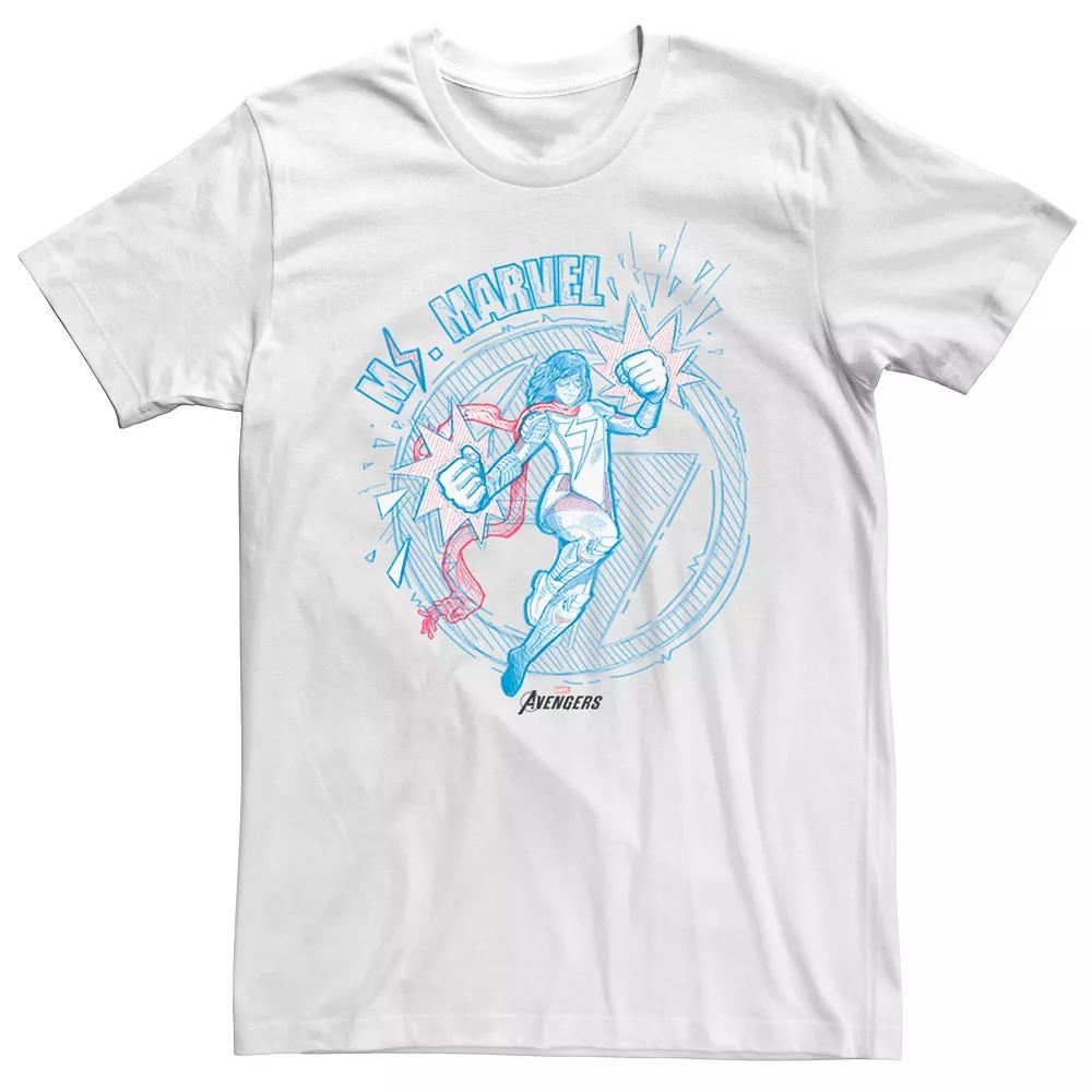 Men's Marvel Ms Marvel Doodle Logo Tee,  Product Image