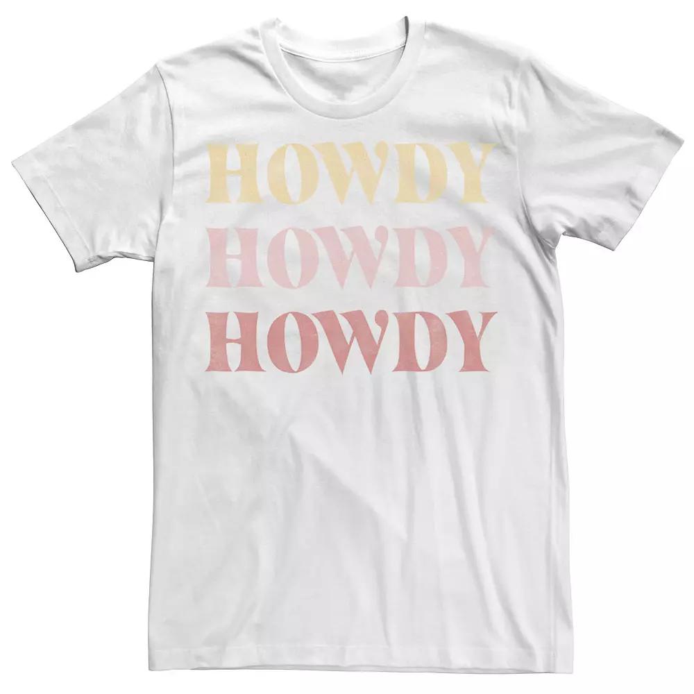Men's Trendy Howdy Text Stack Tee,  Product Image
