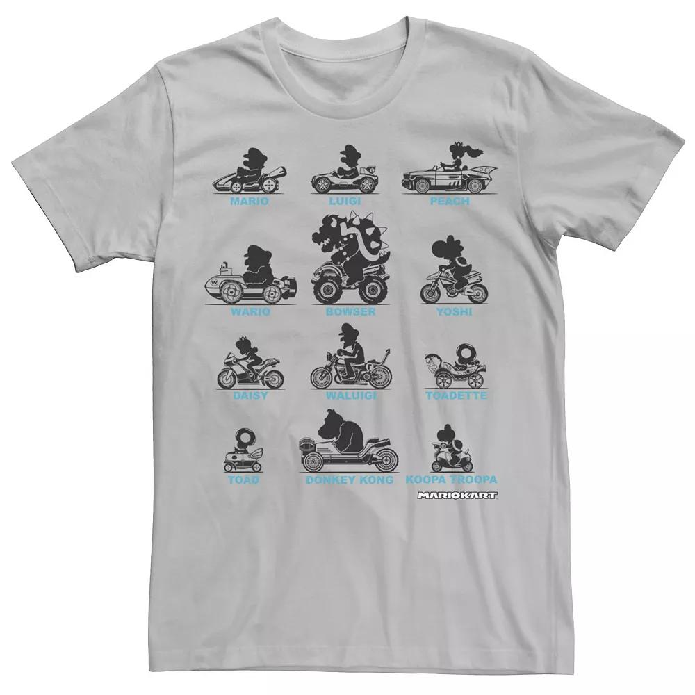 Men's Nintendo Super Mario Mario Kart Silhouette Racers Tee,  Product Image