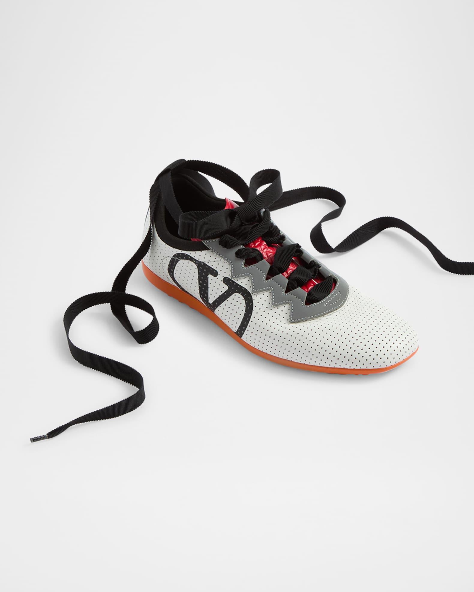 Low-Top Leather Sneakers Product Image