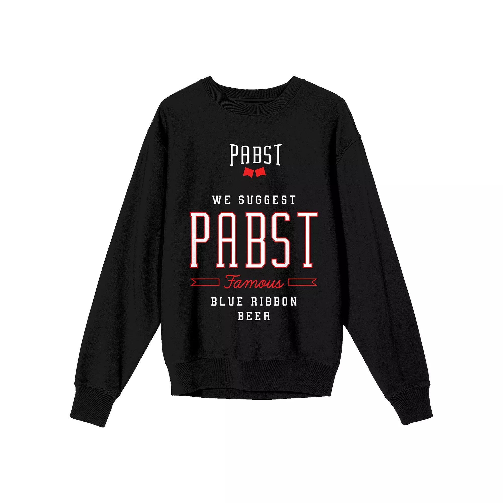 Women's Pabst Blue Ribbon Verbiage Graphic Crewneck Sweater, Girl's,  Product Image