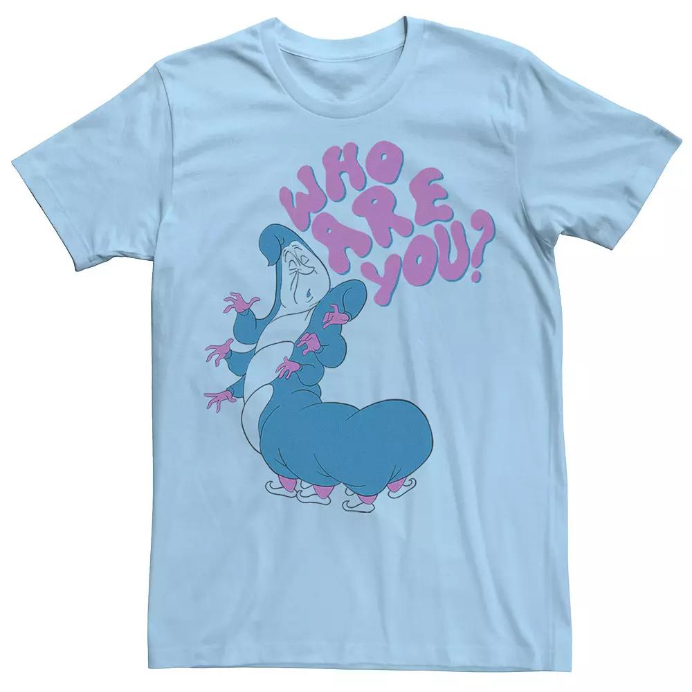 Disney's Alice In Wonderland Caterpillar Men's Who Are You Tee, Size: Medium, Light Blue Product Image