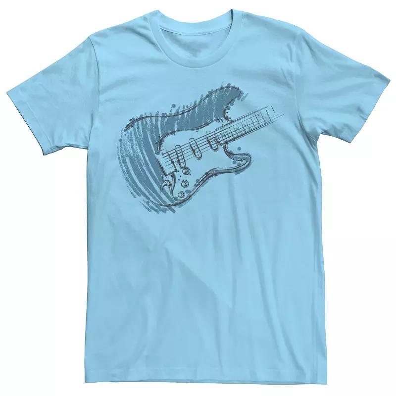Men's Blue Guitar Art Tee,  Product Image