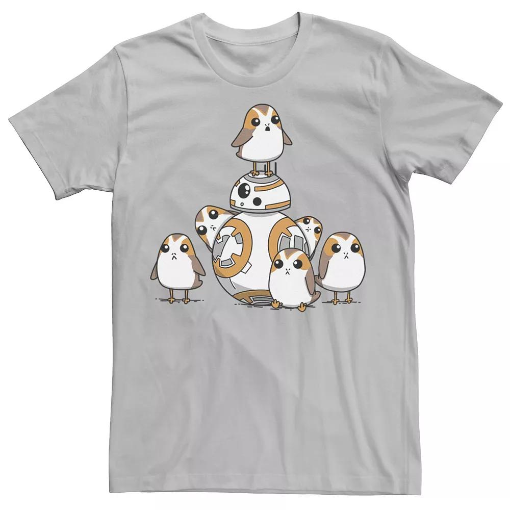 Men's Star Wars Porgs Having Fun With BB-8 Portrait Tee,  Product Image