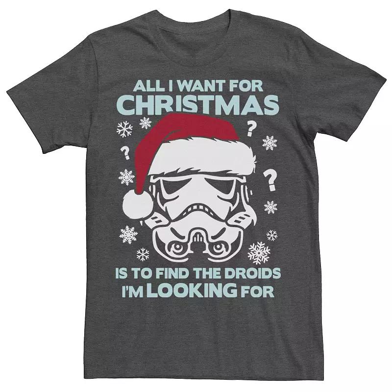 Men's Star Wars Storm Trooper Droids Christmas Tee, Size: Large, Grey Heather Product Image