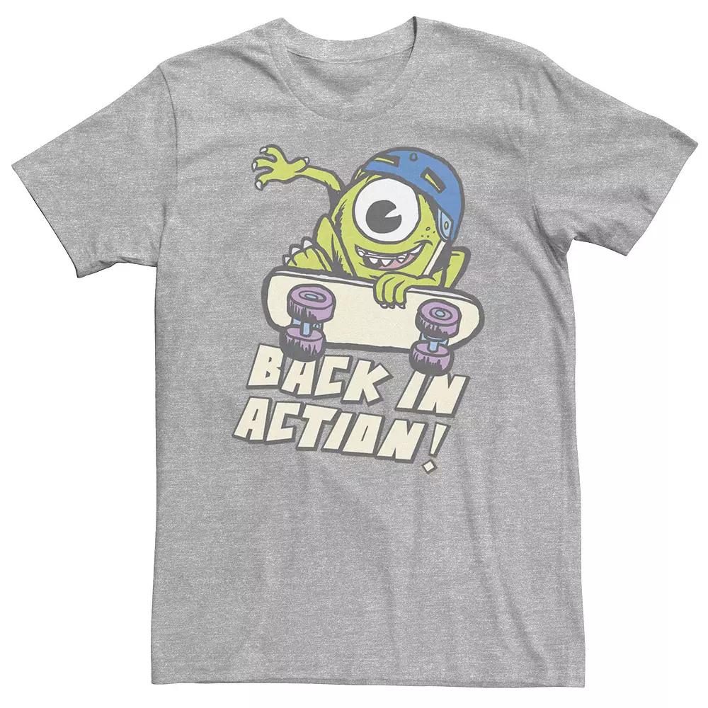 Big & Tall Disney / Pixar Monsters University Back In Action Tee, Men's, Size: 3XL, Athletic Grey Product Image