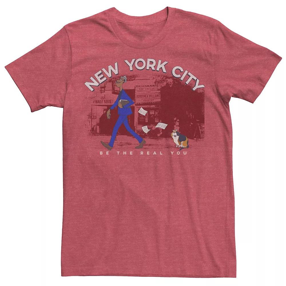 Disney / Pixar's Soul Joe Men's New York City Be The Real You Tee, Size: XL, Red Grey Product Image