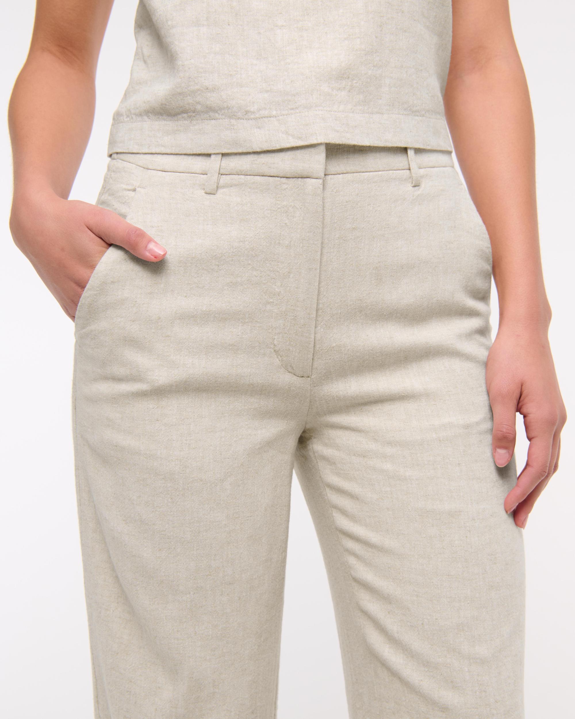 Tailored Linen-Blend Wide Leg Pant Product Image