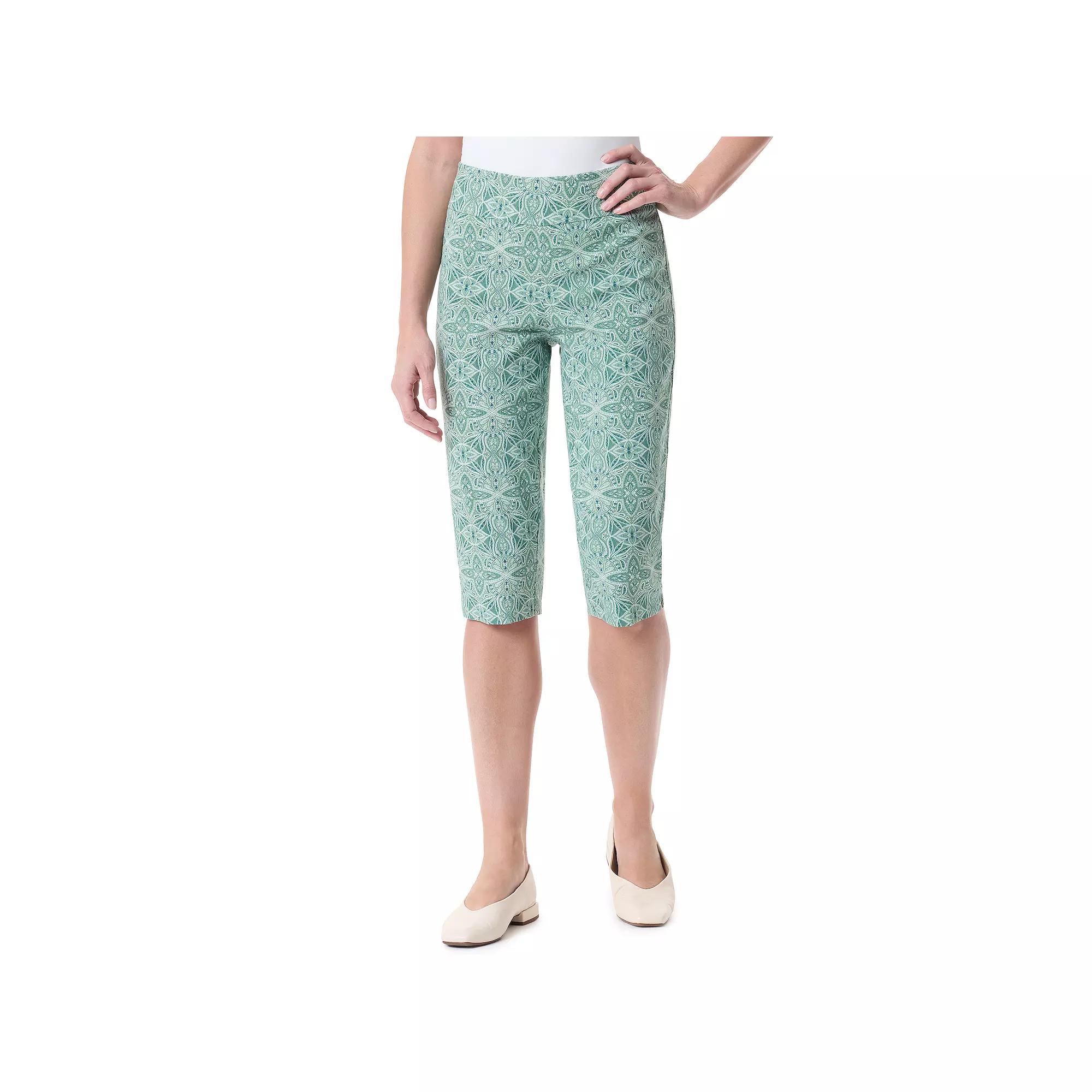 Womens Gloria Vanderbilt Pull On Capris Green Medallion Product Image