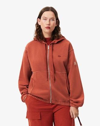 Oversized Wash Effect Zipped Sweatshirt Product Image