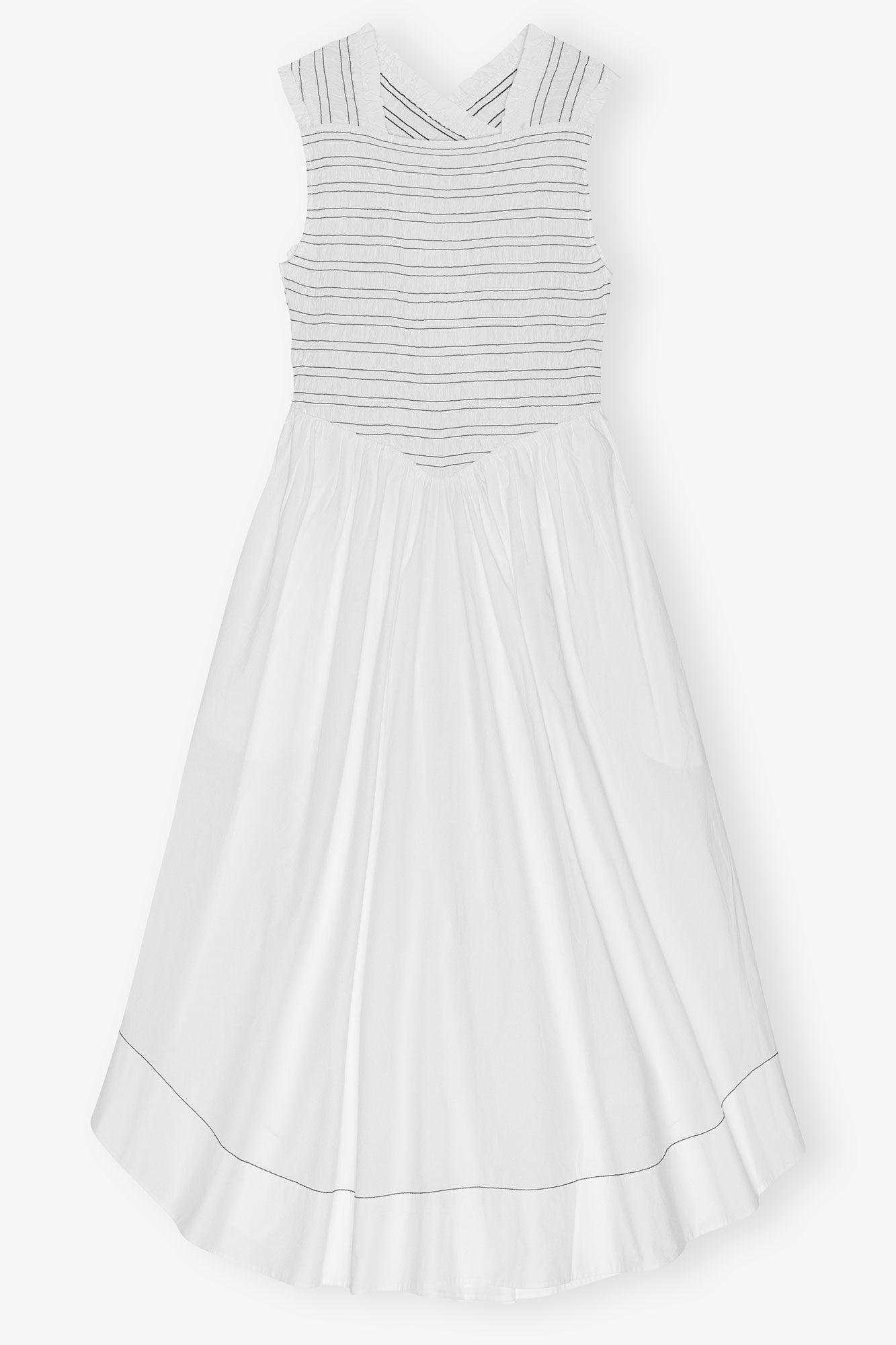 Washed Stretch Cotton Smock Midi Dress Product Image