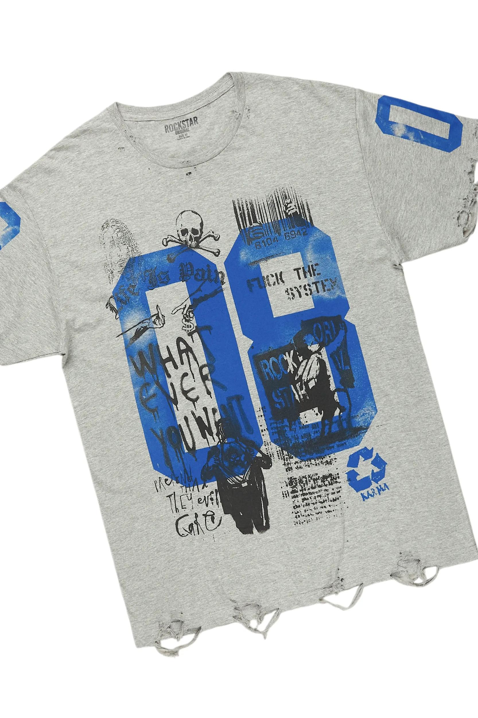 Grill Grey T-Shirt/Stacked Flare Jean Set Male Product Image