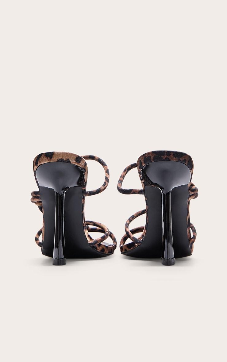 Leopard Satin Round Toe Heeled Mules Product Image