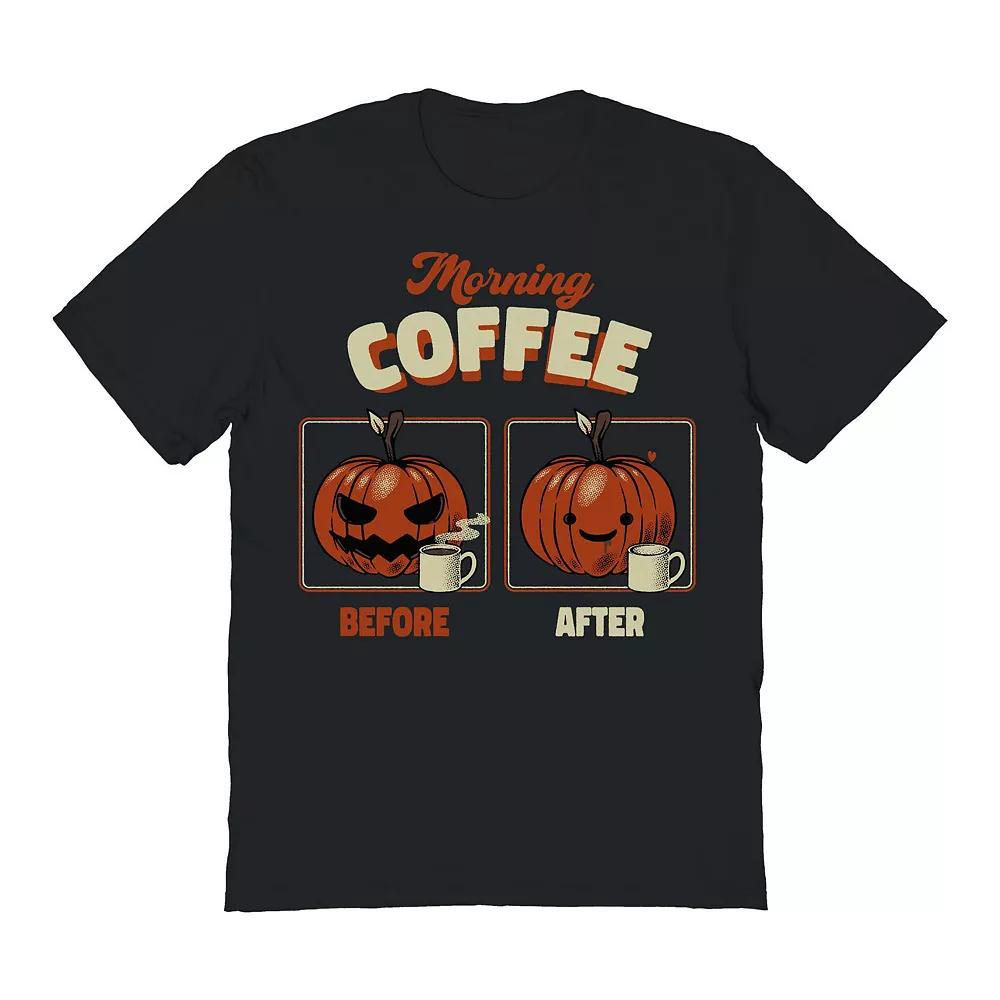Men's COLAB89 by Threadless Morning Coffee Before And After Graphic Tee, Size: Medium, Black Product Image