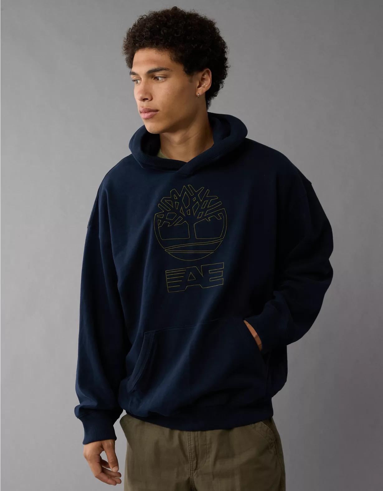 Timberland x AE Embroidered Cotton Hoodie Product Image