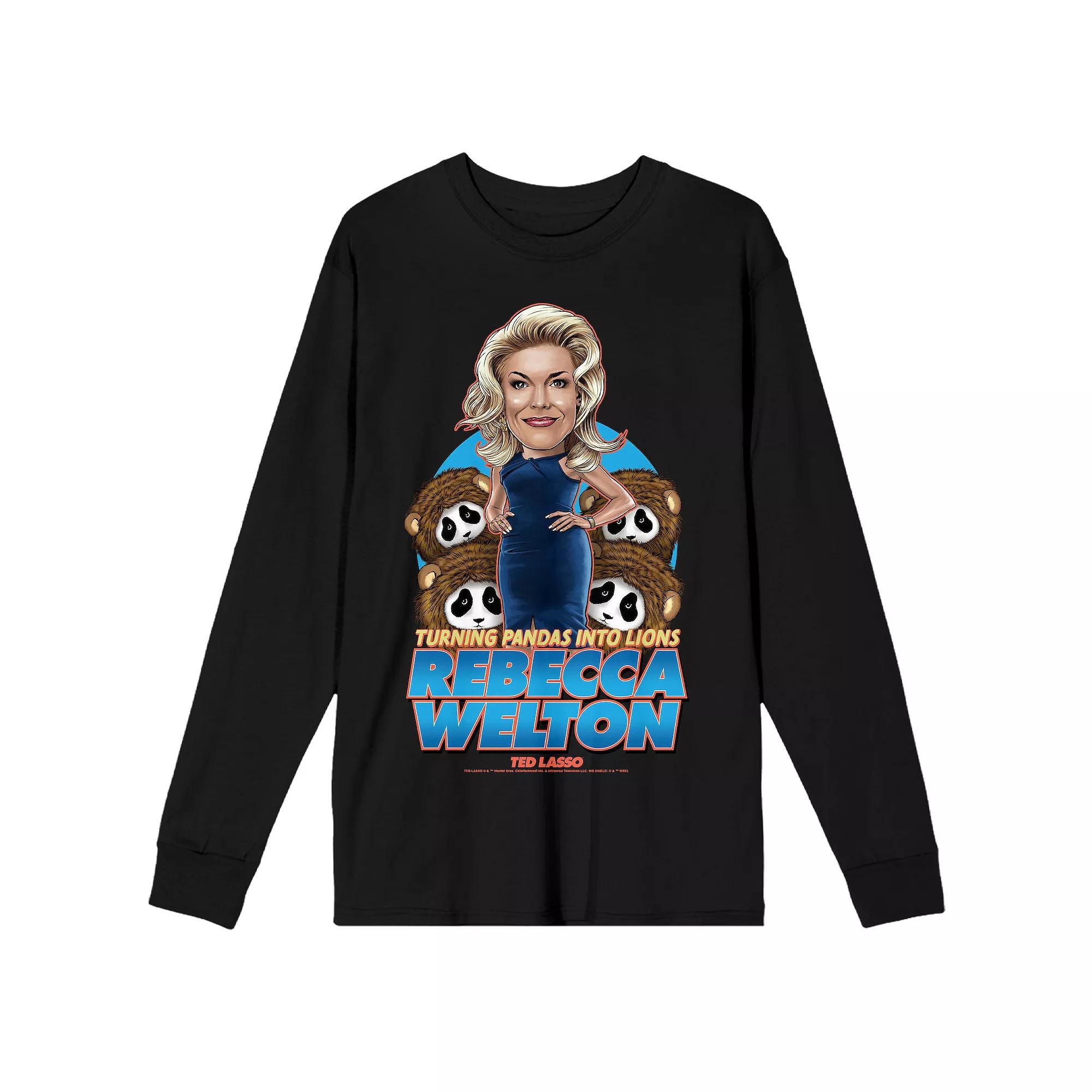 Men's Ted Lasso Rebecca Welton "Turning Pandas Into Lions" Graphic Tee, Size: XXL, Black Product Image