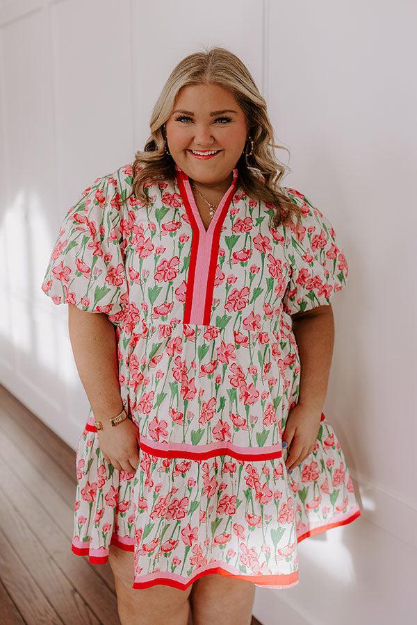 Fresh Horizon Floral Mini Dress in Pink Curves Product Image