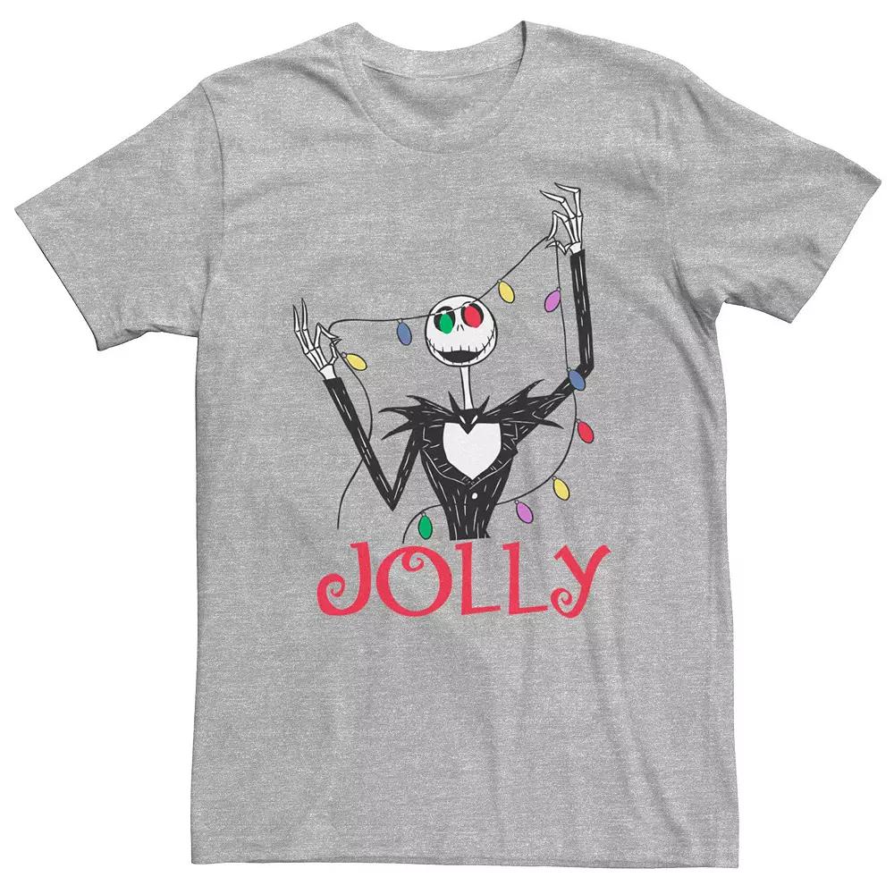Big & Tall Nightmare Before Christmas Jolly Jack Christmas Lights Eyes Tee, Men's,  Product Image