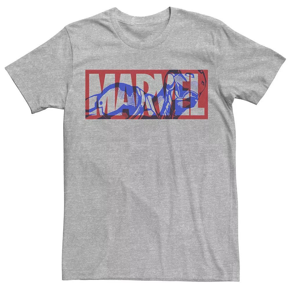 Men's Marvel Iron Man Large Classic Movie Logo Graphic Tee, Size: 3XL, Athletic Grey Product Image