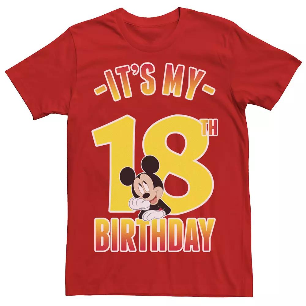 Disney's Mickey Mouse It's My 18th Birthday Men's Gradient Portrait Tee,  Product Image