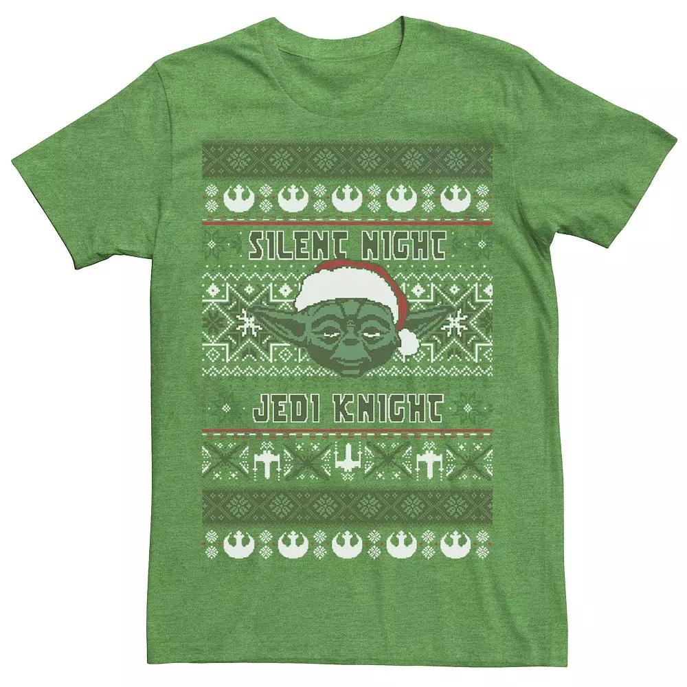 Men's Star Wars Yoda Silent Night Christmas Sweater Tee,  Product Image