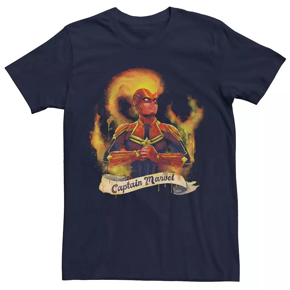 Men's Marvel Captain Marvel Flame Portrait Tee,  Product Image