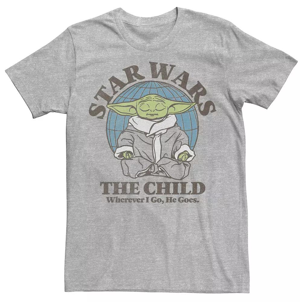 Men's The Mandalorian Wherever I Go Tee, Size: XL, Athletic Grey Product Image