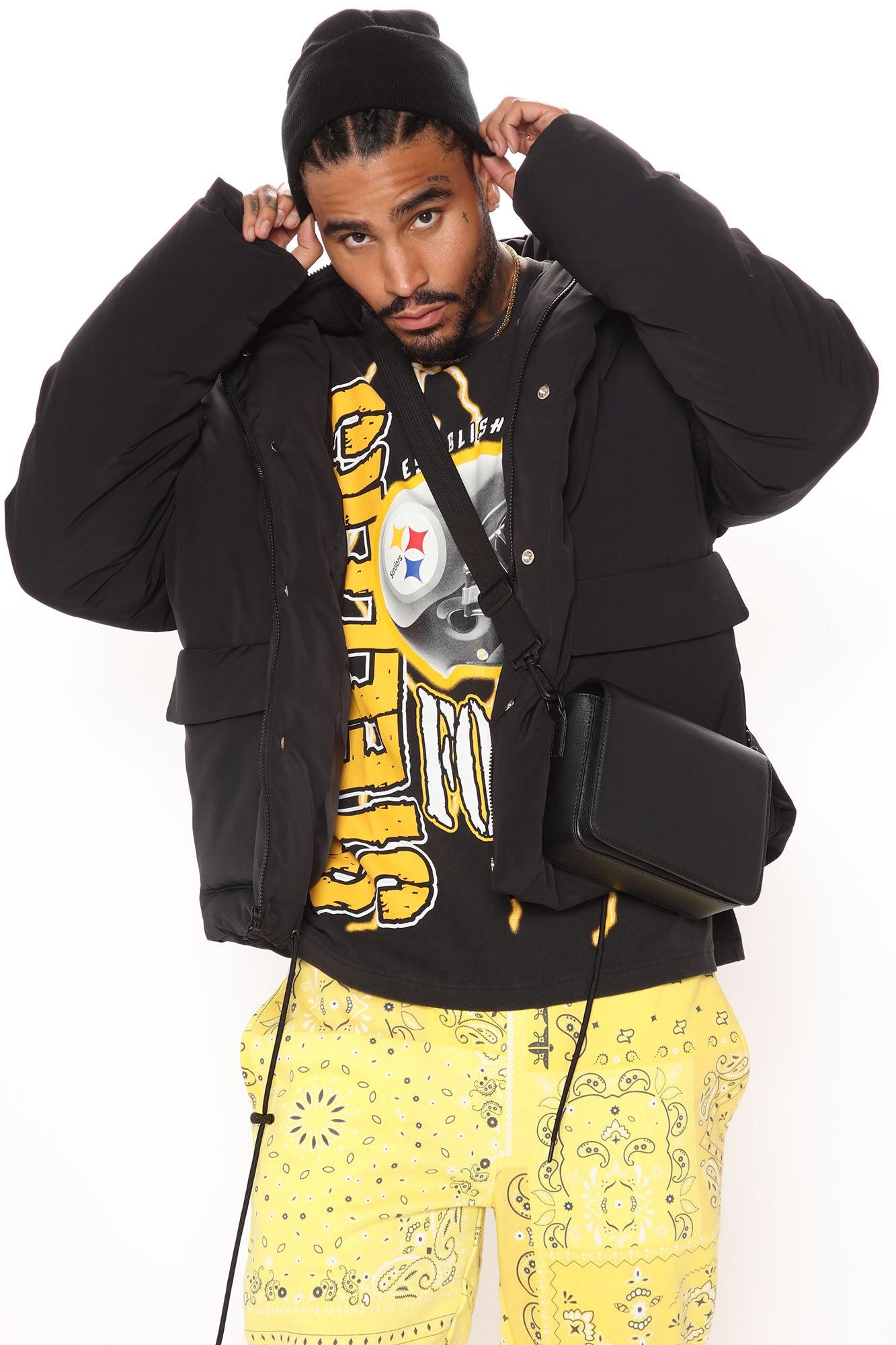 Titan Cargo Pocket Puffer Jacket - Black Product Image