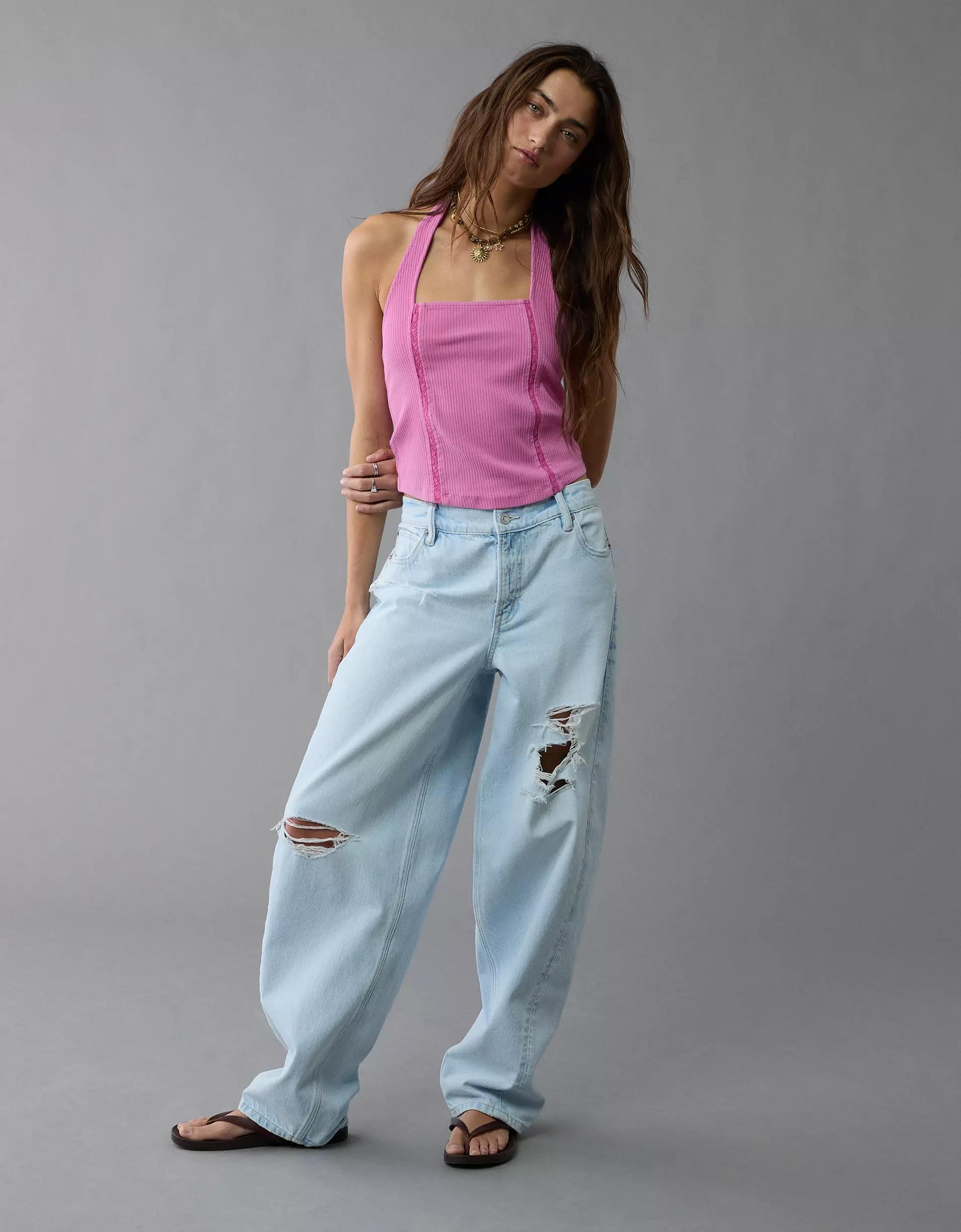 AE Lace Halter Tank Top Product Image