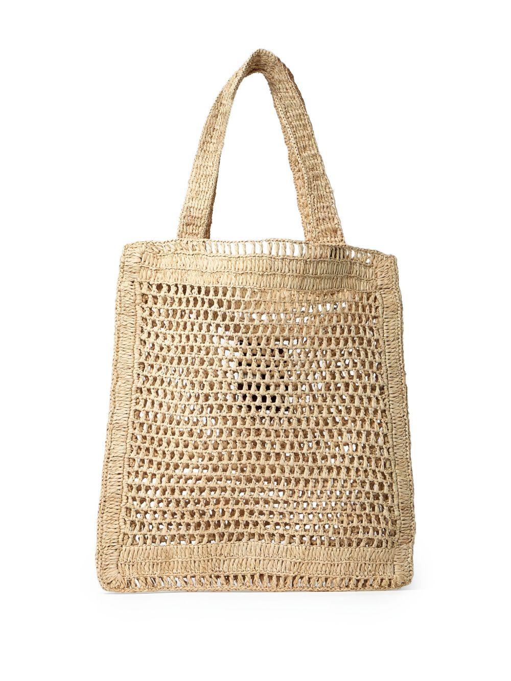 Summer Banana logo-detail raffia tote bag Product Image