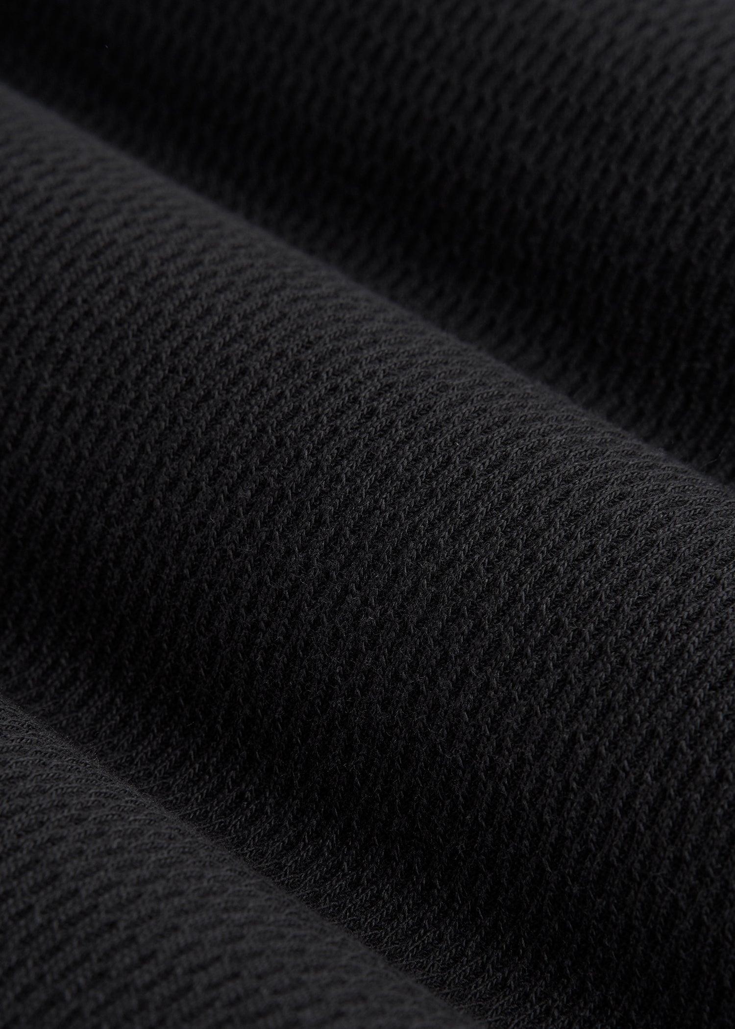 Double Honeycomb Thermal Long-Sleeve Henley Shirt for Tall Men in Black Male Product Image