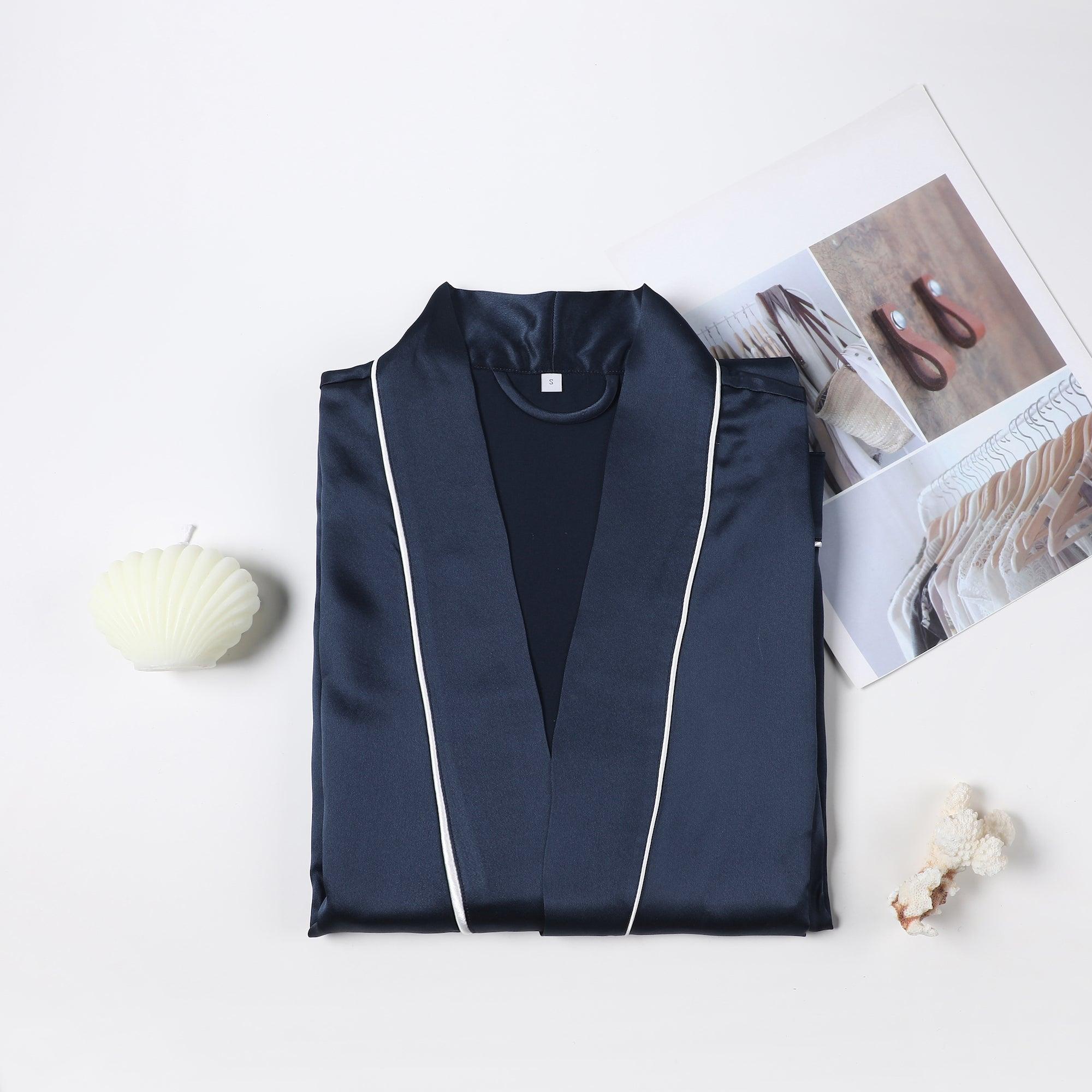 Gift Set | Pure Silk Baby Pink Kimono Robe & Slip Dress | 22 Momme | Float Collection Product Image