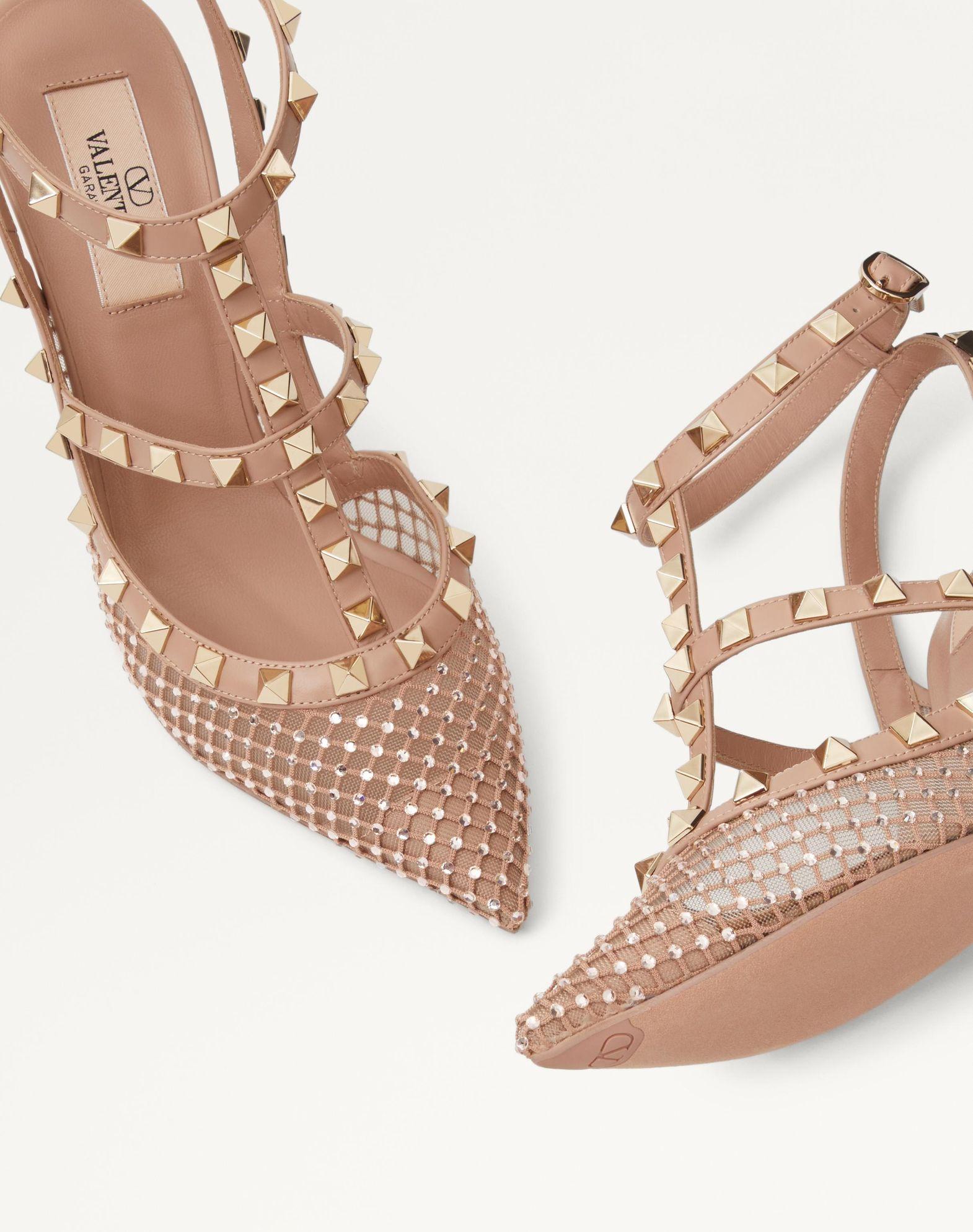 Rockstud Mesh Pump With Crystals And Straps 100Mm Product Image