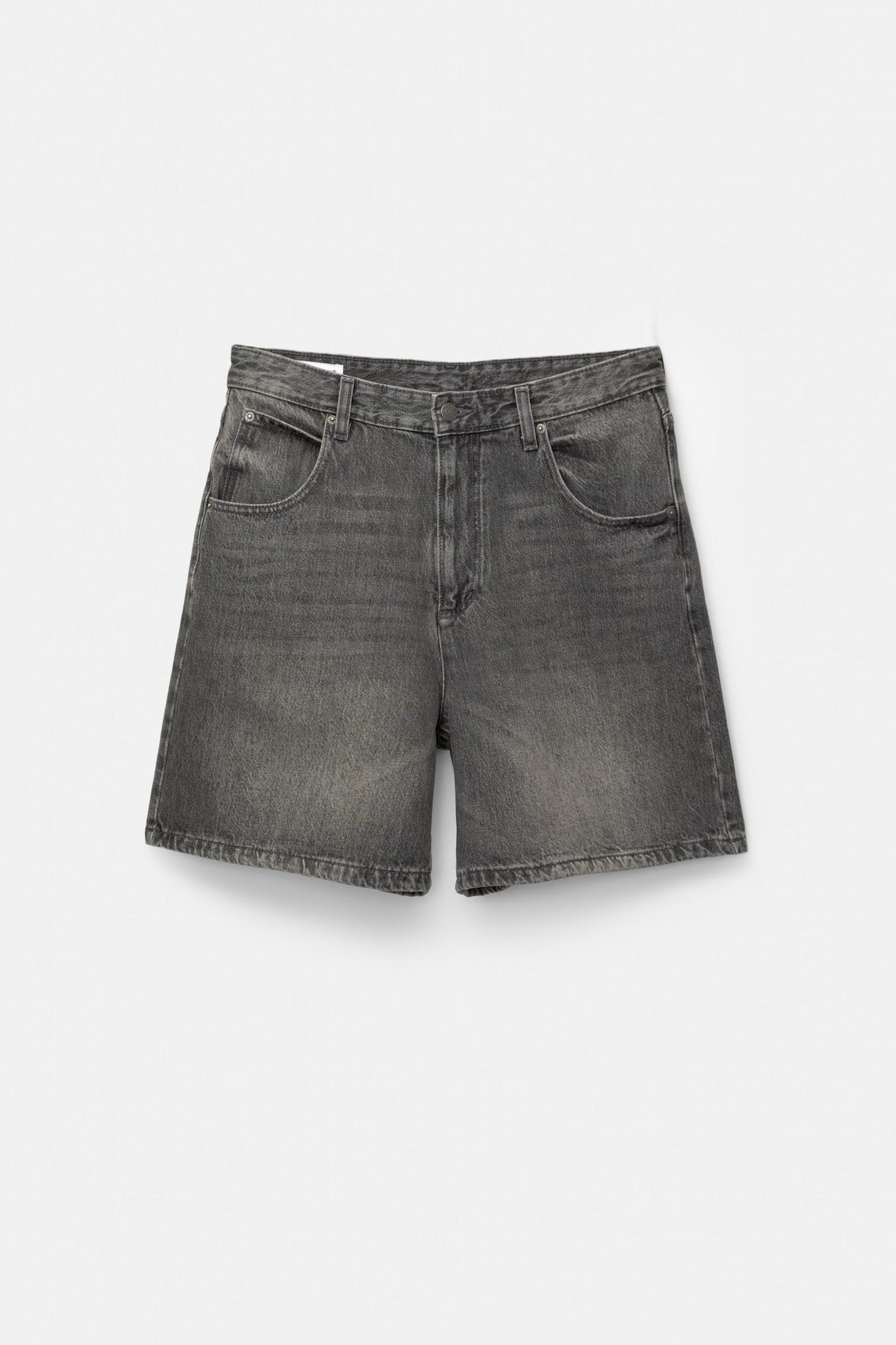 Denim short fit Bermuda shorts Product Image
