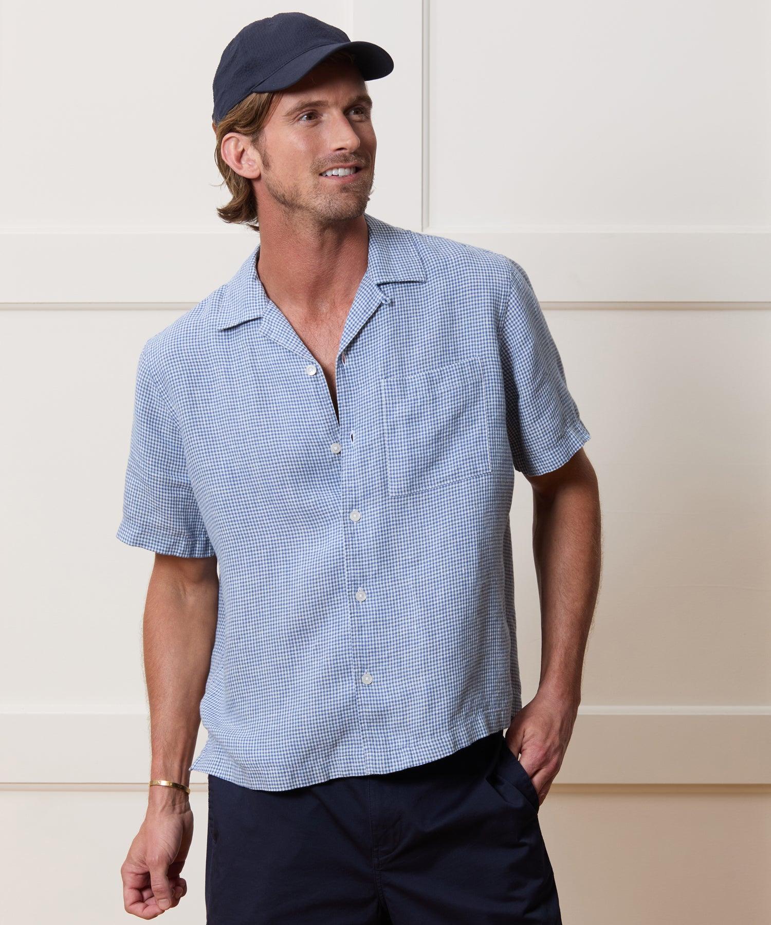 Cropped Sea Soft Irish Linen Camp Collar Shirt Product Image