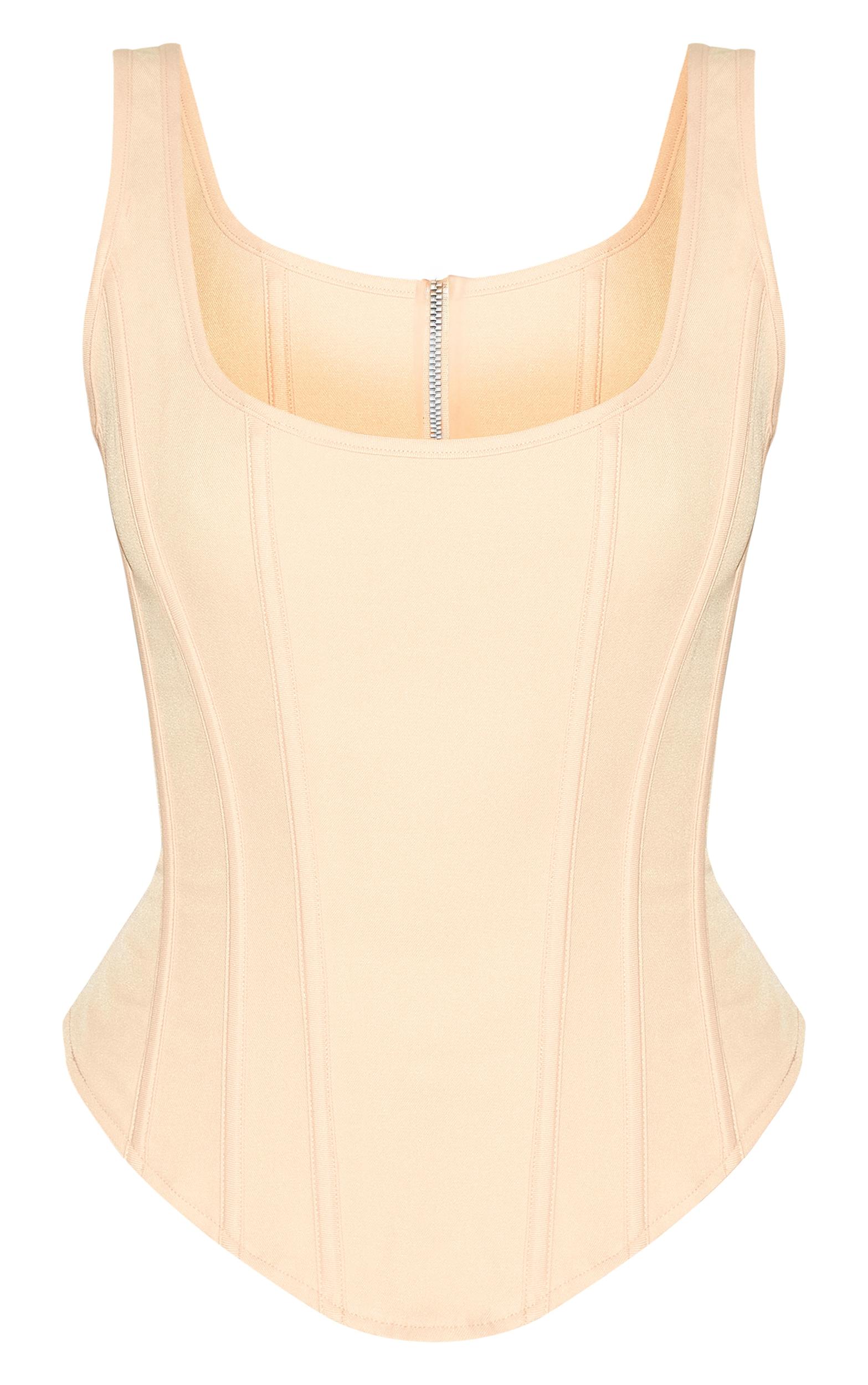 Lemon Boned Dip Hem Longline Corset Product Image