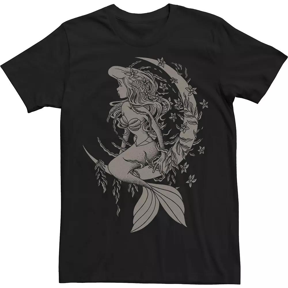 Big & Tall Disney Little Mermaid Ariel Tattoo Style Portrait Tee, Men's,  Product Image