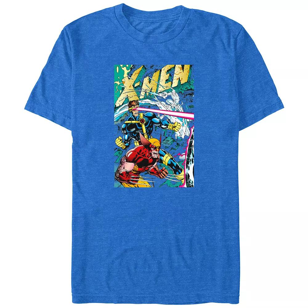 Big & Tall Marvel X-Men Fight Poster Graphic Tee, Men's, Size: 3XL Tall, Royal Grey Product Image