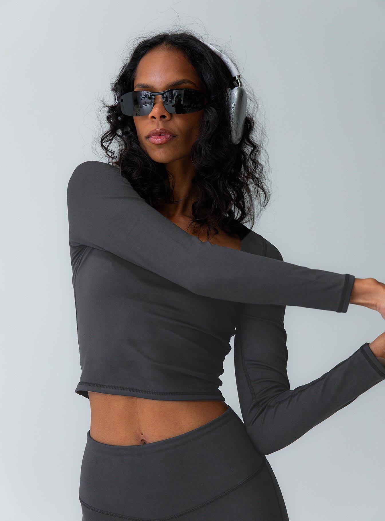 Thriving Activewear Top Grey Product Image