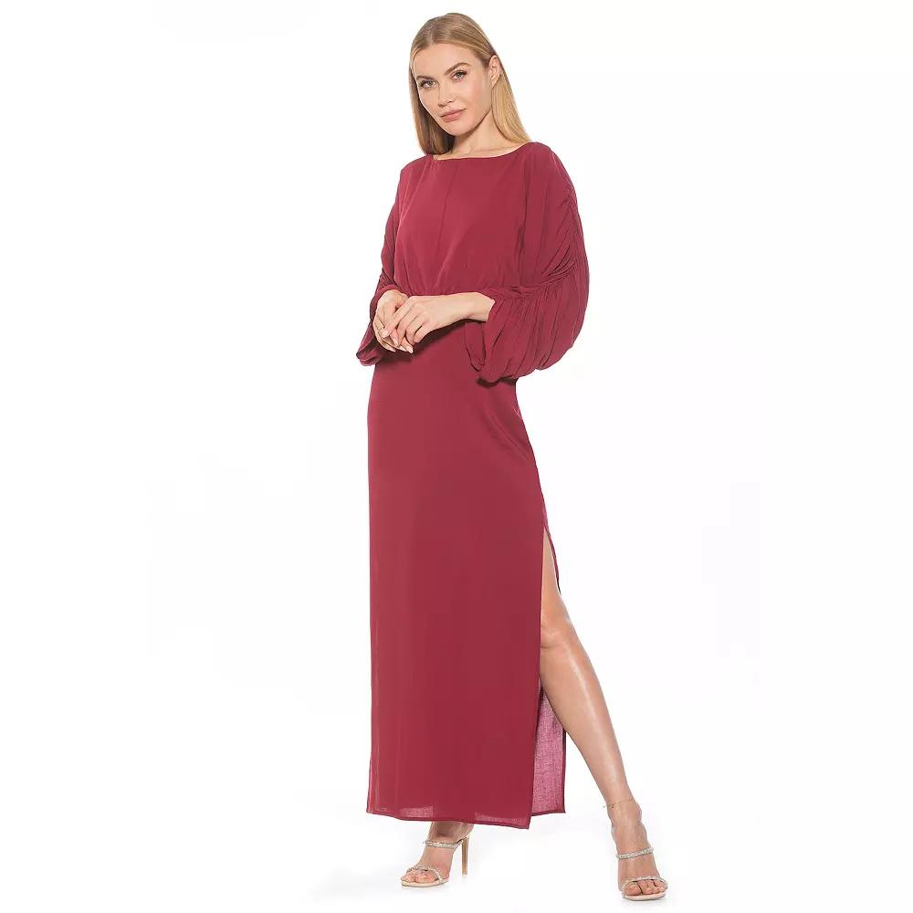 Women's ALEXIA ADMOR Shirred Sit Slit Maxi Dress,  Product Image